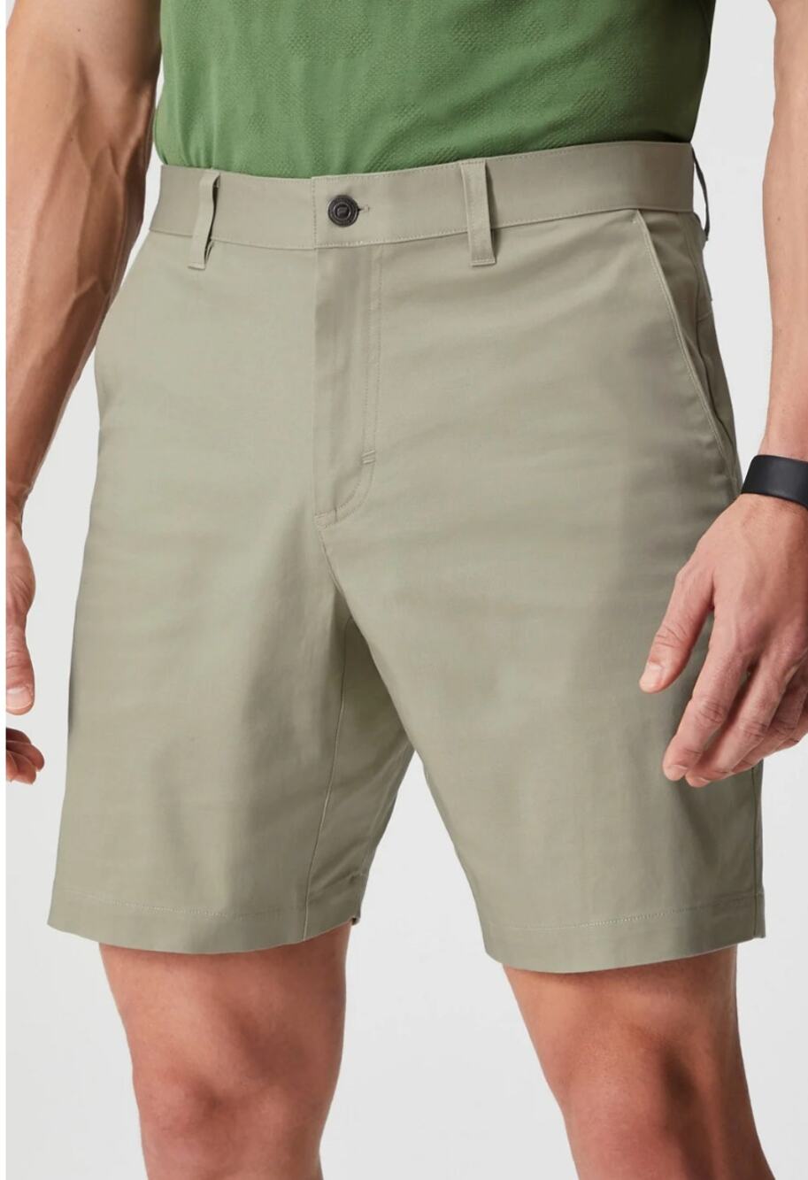 Fabletics The High Side Chino Short Mens Size 35 Fresh Taupe New Performance